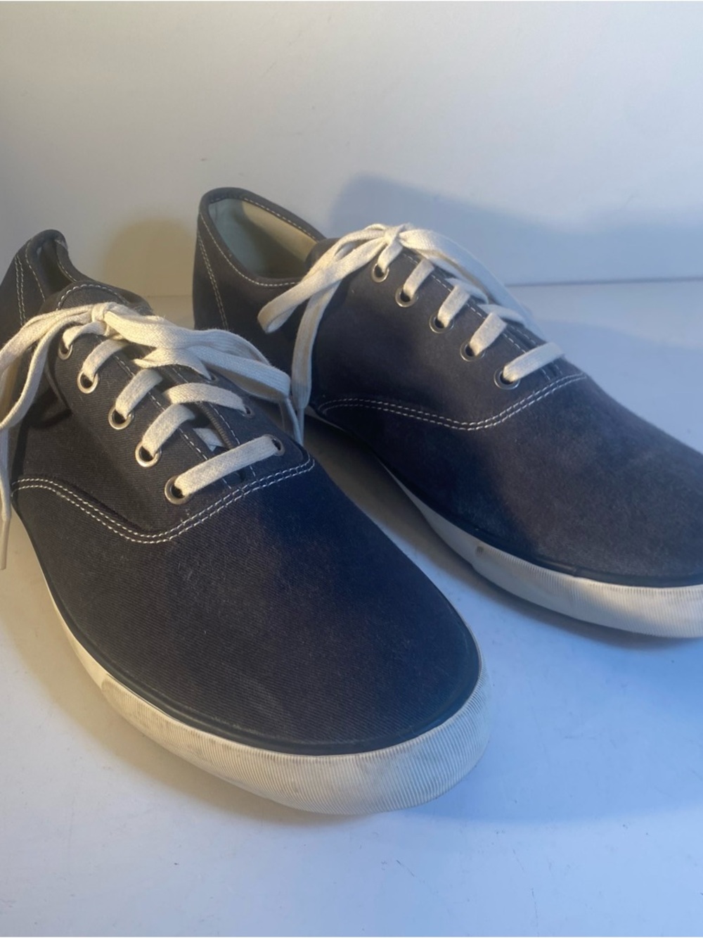 Seavees Authentic California Blue Canvas Tie Low Top Shoes Size 13
